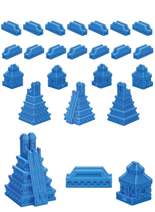 BKPrint3D Custom Civilizations for Catan Board Game | Replacement Player Sets | Settlers Pieces | Base Cities Settlements Roads | 3D Printed | (Aztec Base Set) - Image 1